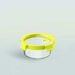 กล่องแก้วถนอมอาหาร REGO Box round Yellow Fizz 400ML